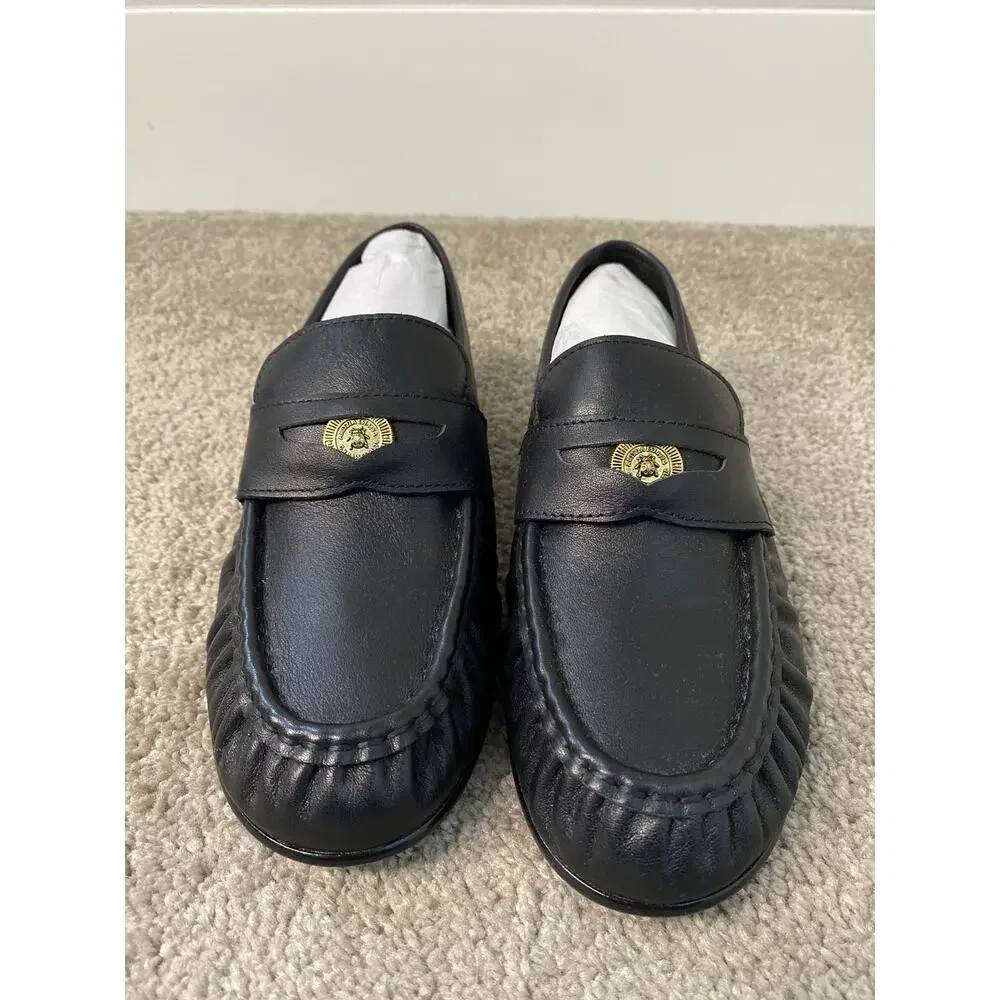 New G.H. Bass Black Leather Logo Loafers Women’s Size 5.5